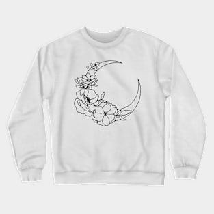 Moon & Flower Design Crewneck Sweatshirt